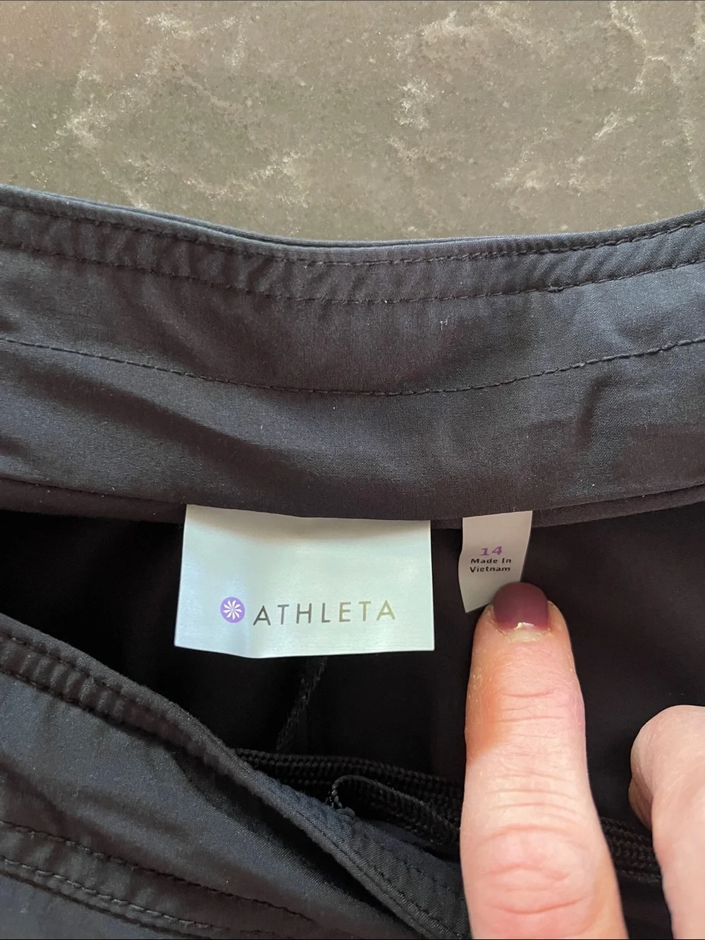 Athleta Black Skort with Side Zip- size 14